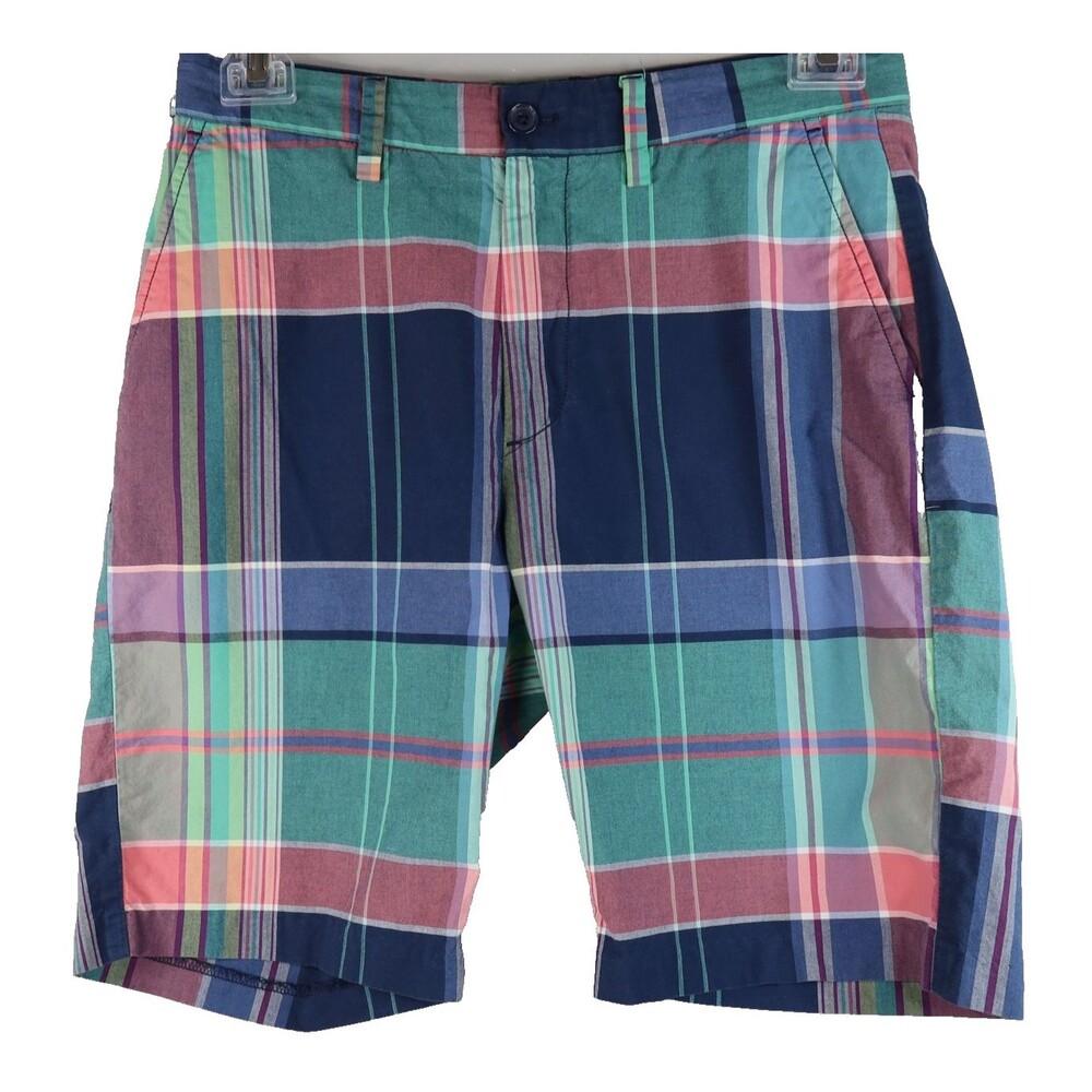 Nautica Men’s Patchwork Madras Plaid Shorts Size 30 "A Bit Trimmer"  Cotton